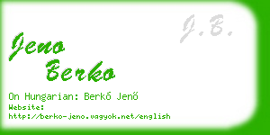 jeno berko business card